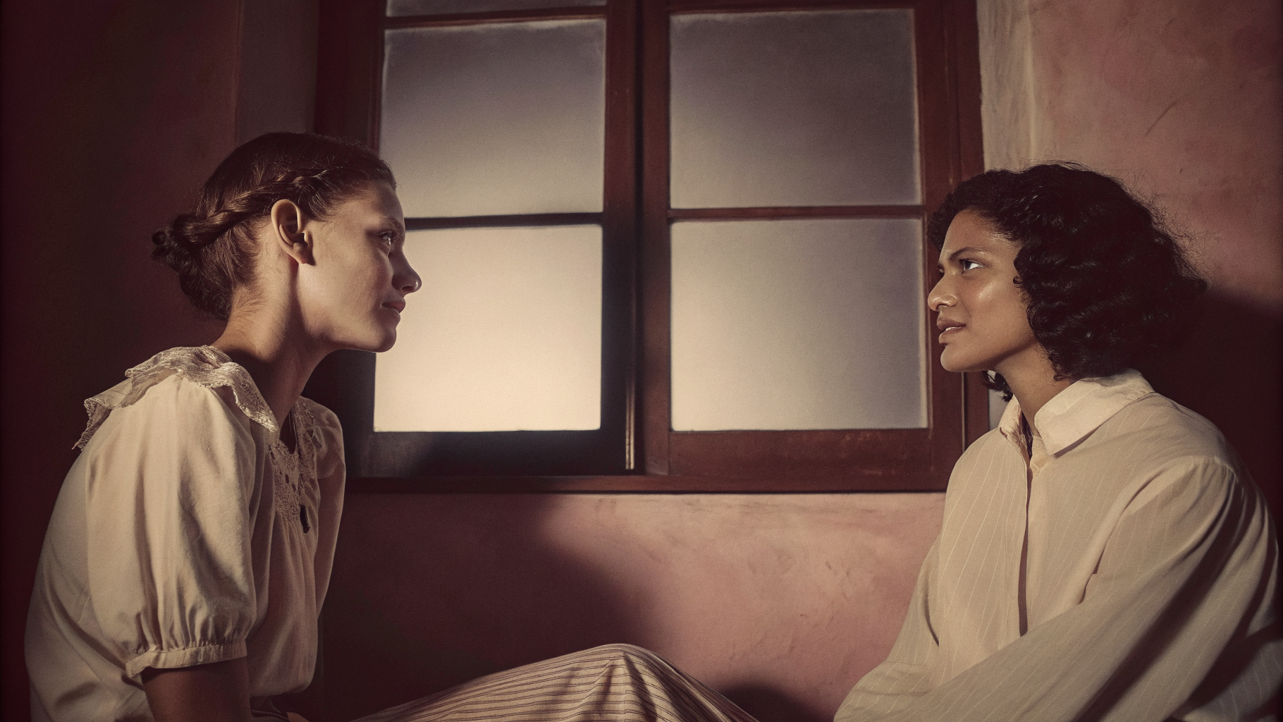 Editorial photograph of two people in warm, attentive conversation