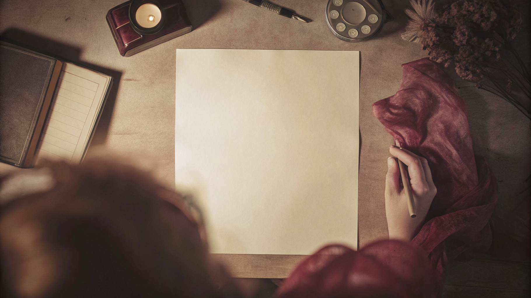 Editorial photograph of a single sheet of paper on an otherwise empty desk