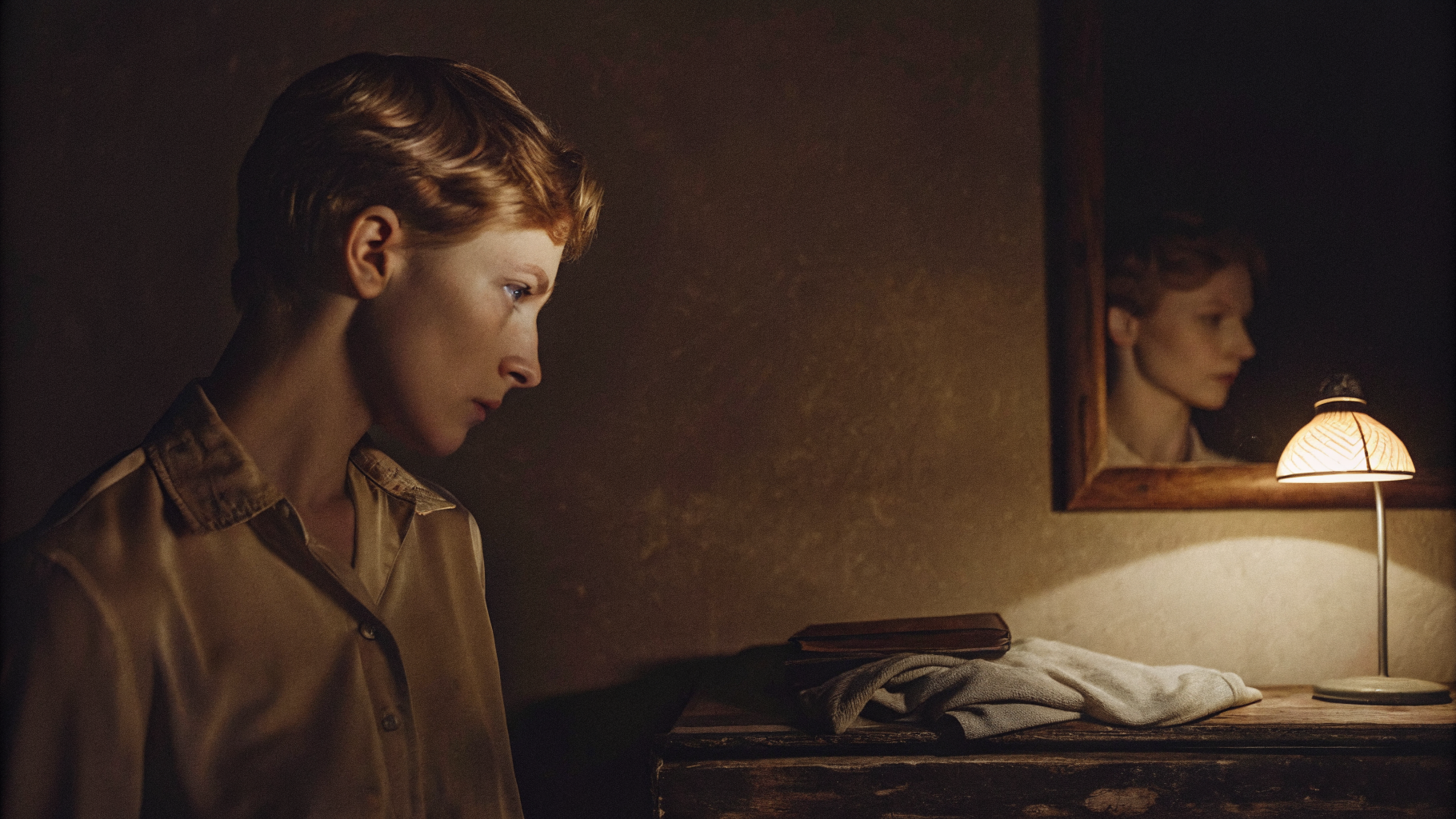 Editorial photograph of a warmly lit interior detail, quiet and deliberate