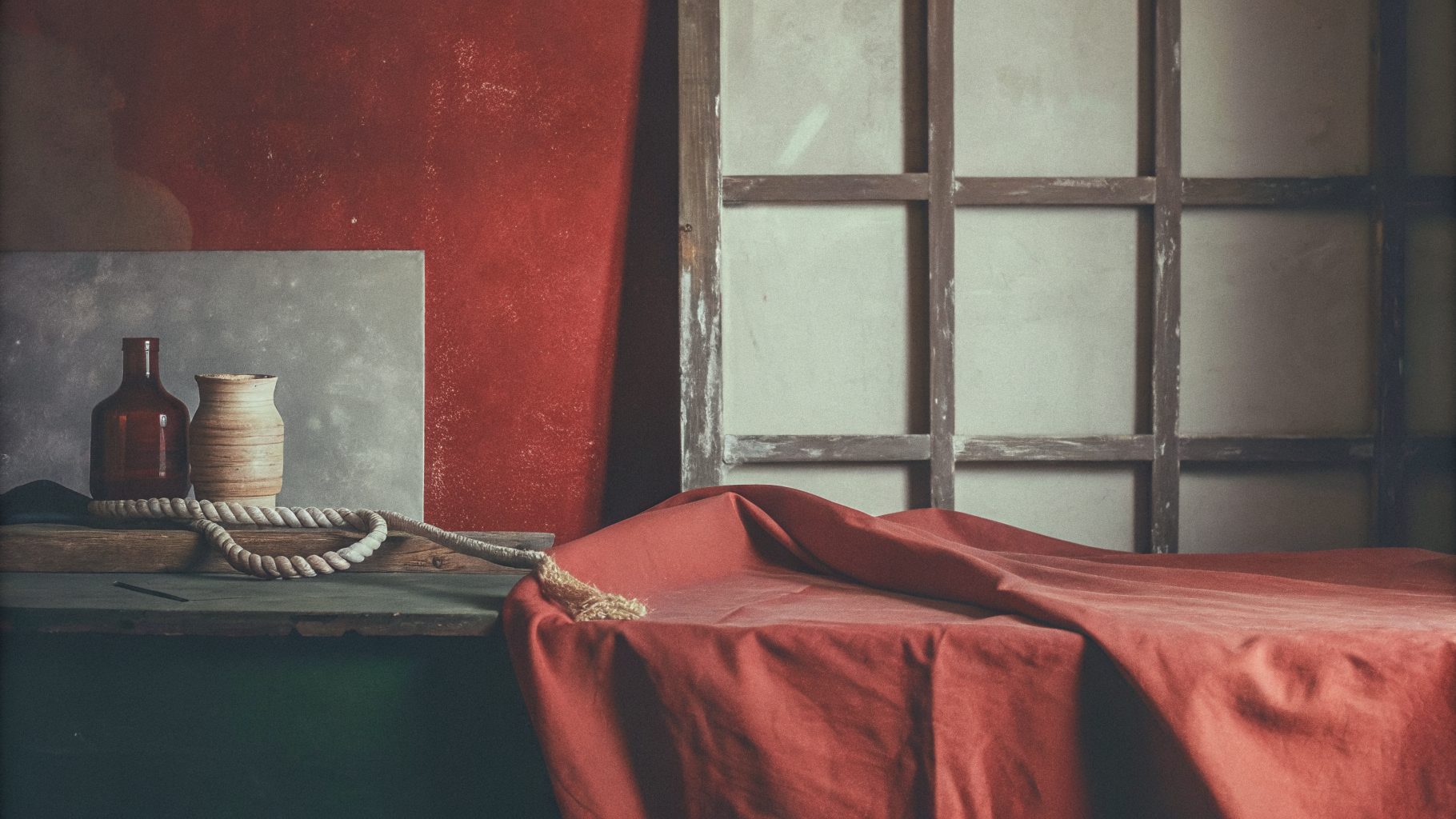 Editorial still life of five separate objects arranged as one composition