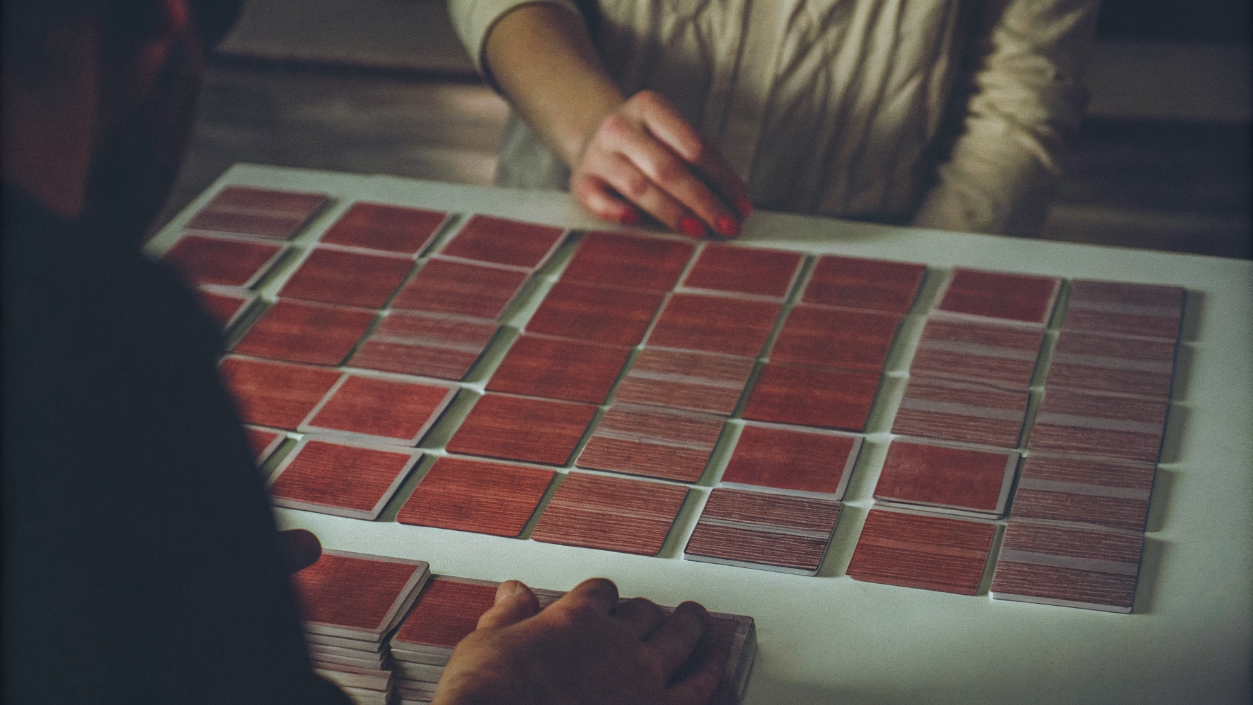 Editorial photograph of ordered specimen tiles laid out as a system